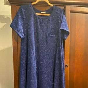 Lula Roe blue sparkly tshirt dress